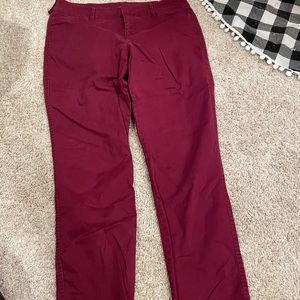 OldNavy pixie cut maroon pants.